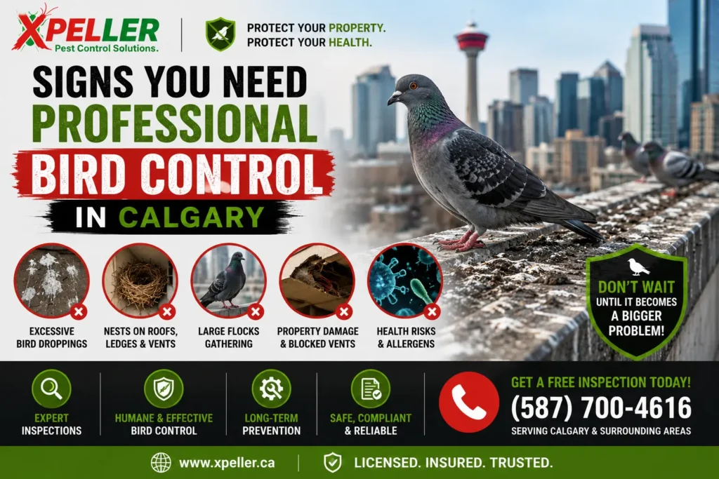 Signs You Need Professional Bird Control in Calgary
