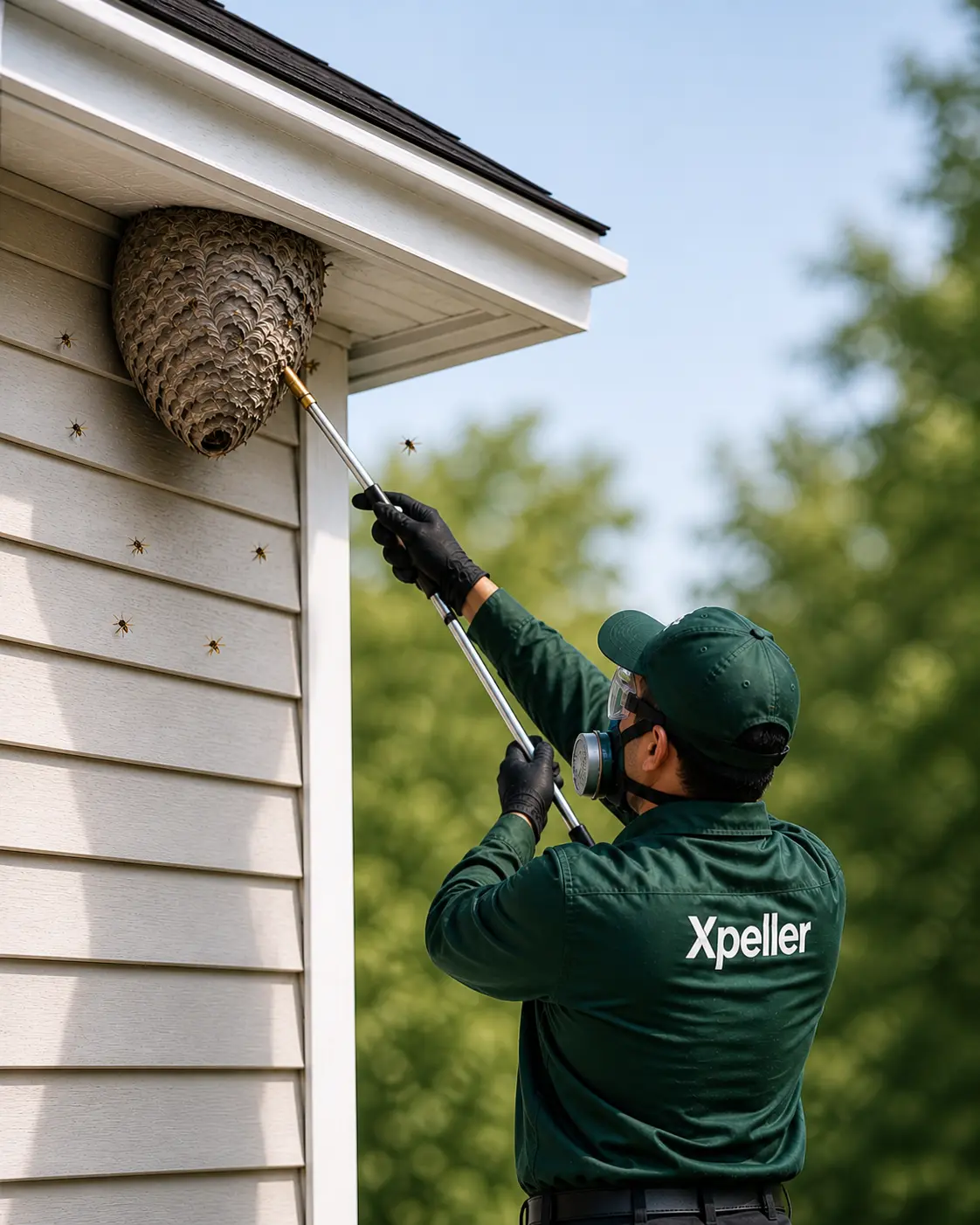 Wasp nest removal