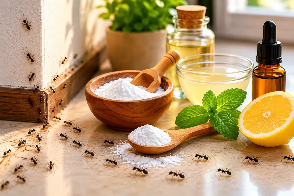 how to get rid of ants in the house naturally