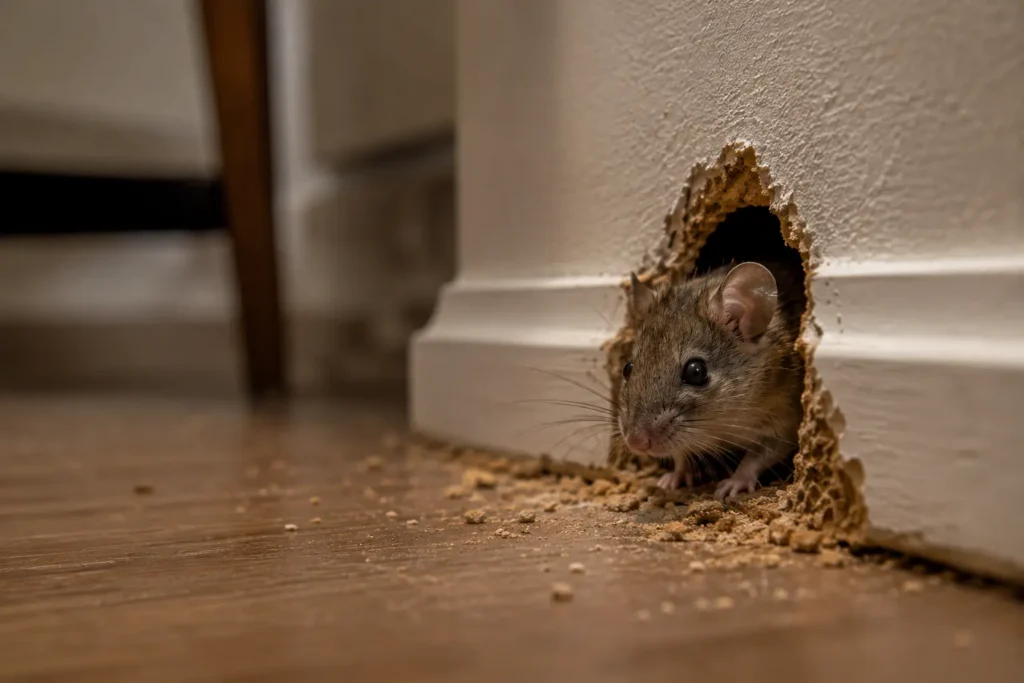 signs of mice in walls