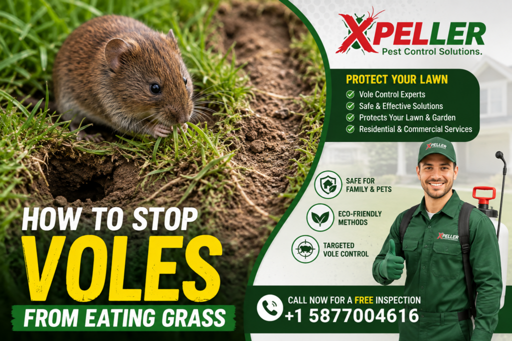 how to stop voles from eating grass