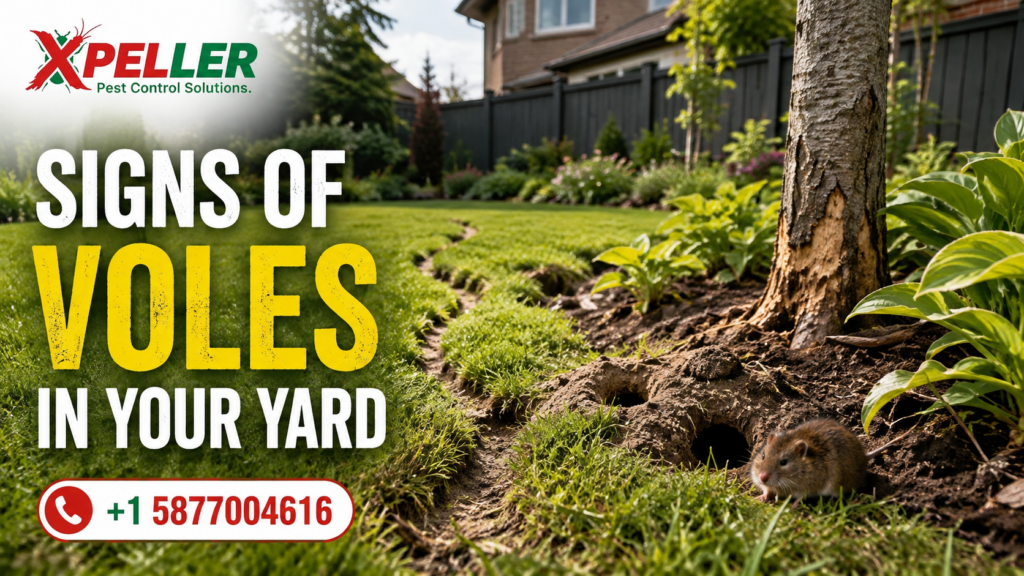 signs of voles in yard